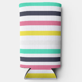 Gekleurde horizontale strepen seltzer blikjeskoeler