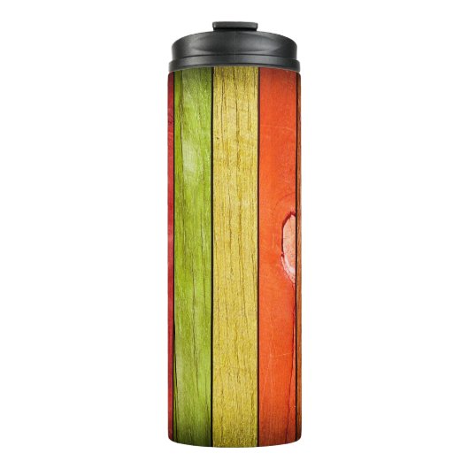 gekleurde houten textuur, 3D illustratie3d, abstra Thermosbeker (Voorkant)