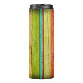 gekleurde houten textuur, 3D illustratie3d, abstra Thermosbeker (Achterkant)