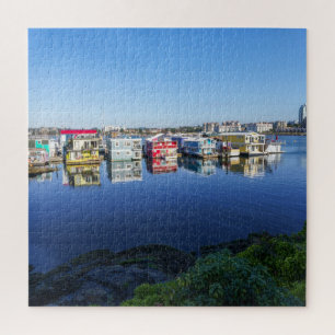 Gekleurde huizen aan de kust van Vancouver Island Legpuzzel