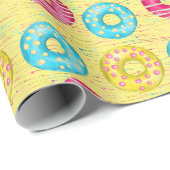 Gekleurde ijsdonuts verjaardag cadeaupapier (Rol Hoek)