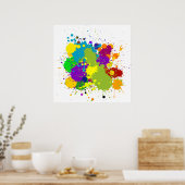 Gekleurde inktspatten poster (Keuken)
