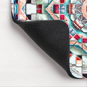 gekleurde kaleidoscoop van tegels met een ruwe tex muismat
