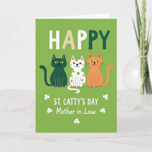 Gekleurde Katten Gelukskaart Kaart (Voorkant)