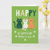 Gekleurde Katten Gelukskaart Kaart (Gele Bloem)