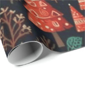 Gekleurde kerstbomen cadeaupapier (Rol Hoek)