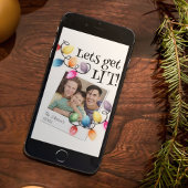 Gekleurde Kerstverlichting Foto Kerstmis Feestdagenkaart