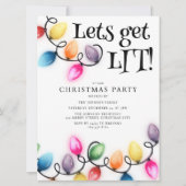 Gekleurde Kerstverlichting Foto Kerstvakantie Kaart (Voorkant)