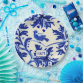  gekleurde kery - zangvogels en Initialen Papieren Bordje (Feest)