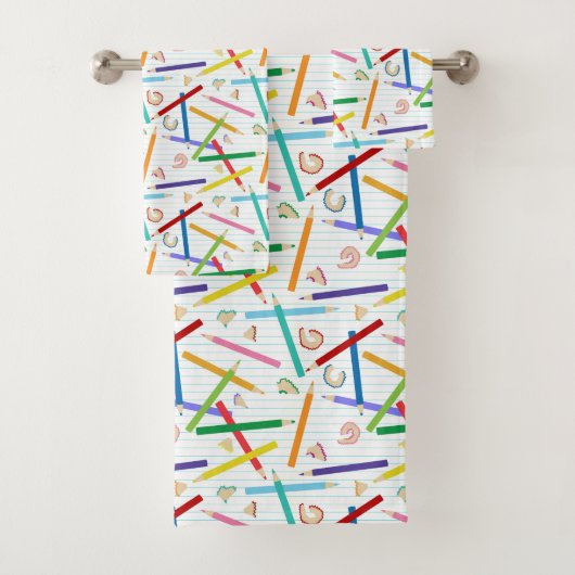 Gekleurde Kinder potloden Bad Handdoek (Insitu)