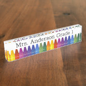 Gekleurde kleurpotloden Personaliseren Desk Naam B Naambordje (Zijkant)