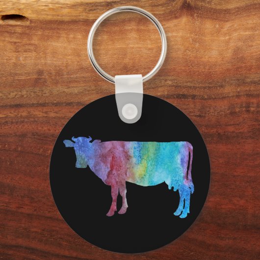gekleurde Koeien Sleutelhanger (Voorkant)