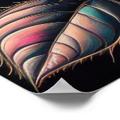 Gekleurde krijttekening van een Roos II Poster (Hoek)