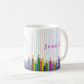 Gekleurde Kunstpotloden Aangepaste Mok Terug naar  (Voorkant rechts)