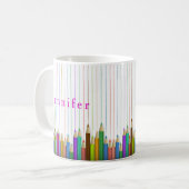 Gekleurde Kunstpotloden Aangepaste Mok Terug naar  (Voorkant links)