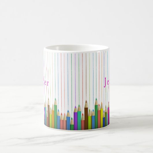 Gekleurde Kunstpotloden Aangepaste Mok Terug naar  (Center)