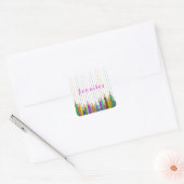 Gekleurde Kunstpotloden Aangepaste Sticker Terug n (Envelop)
