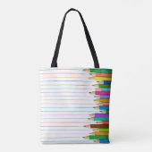 Gekleurde kunstpotloden Ontwerp Terug naar School  Tote Bag (Achterkant)