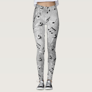 gekleurde legging elegante noten patroon glanzend 