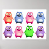 Gekleurde lemmetjes en grizzy tabodi kinder poster (Voorkant)