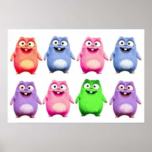 Gekleurde lemmetjes en grizzy tabodi kinder poster (Voorkant)