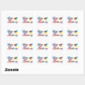  gekleurde letters Happy Birthday Vierkante Sticker (Vel)