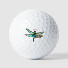 Gekleurde Libelle in Glas in Lood Golfballen