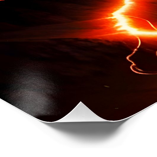 Gekleurde Lightning Mountain One Perfect Poster (Hoek)