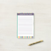 Gekleurde lijnen notities post-it® notes (Op bureau)