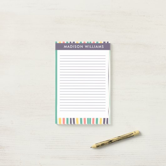 Gekleurde lijnen notities post-it® notes (Op bureau)