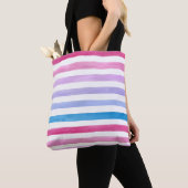 Gekleurde lijnen tote bag (Dichtbij)