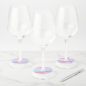 Gekleurde lijnen wijnglaslabel (Set)
