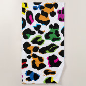 Gekleurde Luipaard print, dierenprint patroon. Strandlaken (Voorkant)