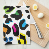 Gekleurde Luipaard print, dierenprint patroon. Theedoek (Quarter Fold)