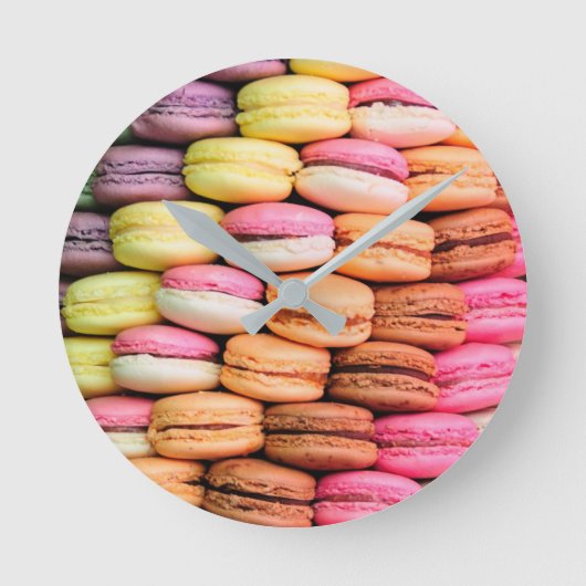 Gekleurde Macarons Ronde Klok (Voorkant)