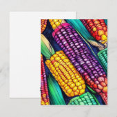 gekleurde maïs notitiekaartje (Voorkant / Achterkant)