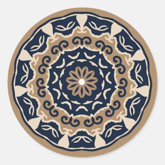 Gekleurde mandala design sticker (Voorkant)