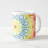 Gekleurde mandala grote koffiekop (Voorkant rechts)