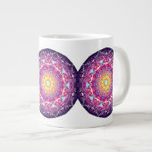 Gekleurde mandala grote koffiekop (Voorkant rechts)