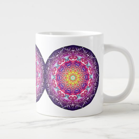 Gekleurde mandala grote koffiekop (Rechts)