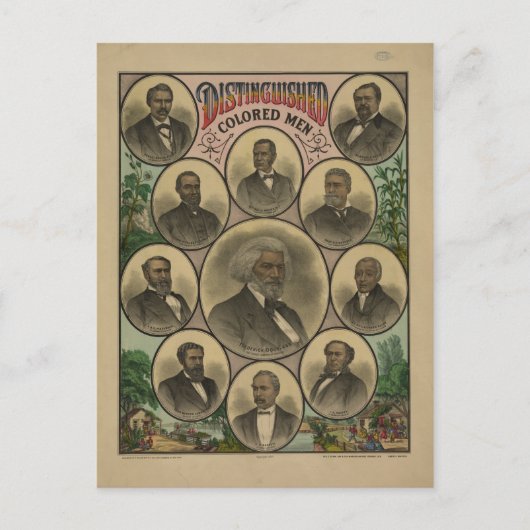 Gekleurde Mannen Frederick Douglass 1883 Briefkaart (Voorkant)