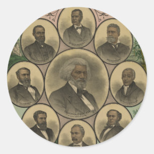 Gekleurde Mannen Frederick Douglass 1883 Ronde Sticker