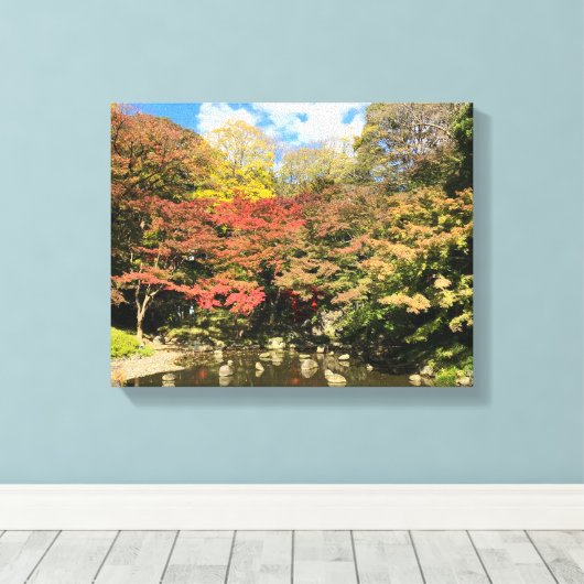 Gekleurde mannetjes bij varkens canvas afdruk (Insitu (Houten vloer))