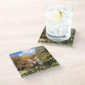 Gekleurde mannetjes bij varkens glazen onderzetter (Schuin)