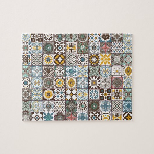 gekleurde Marokkaanse tegel Legpuzzel (Horizontaal)