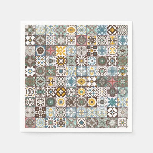 gekleurde Marokkaanse tegel Servet (Voorkant)