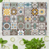 gekleurde Marokkaanse tegel Theedoek (Gevouwen)