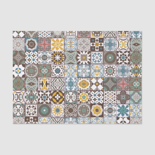 gekleurde Marokkaanse tegel Tissuepapier (Voorkant)