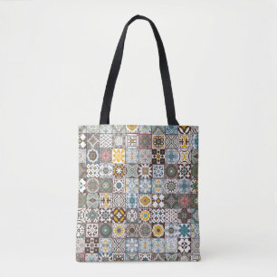 gekleurde Marokkaanse tegel Tote Bag