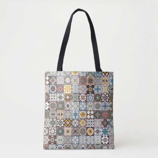 gekleurde Marokkaanse tegel Tote Bag (Voorkant)